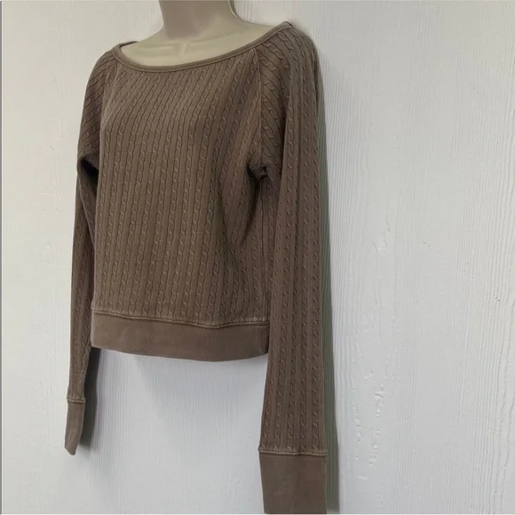 Free People - NWT Dutch Coco Cable Knit Long Sleeve Lightweight Blouse Large - Picture 7 of 13